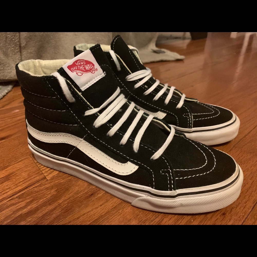 Black/ white high top Vans